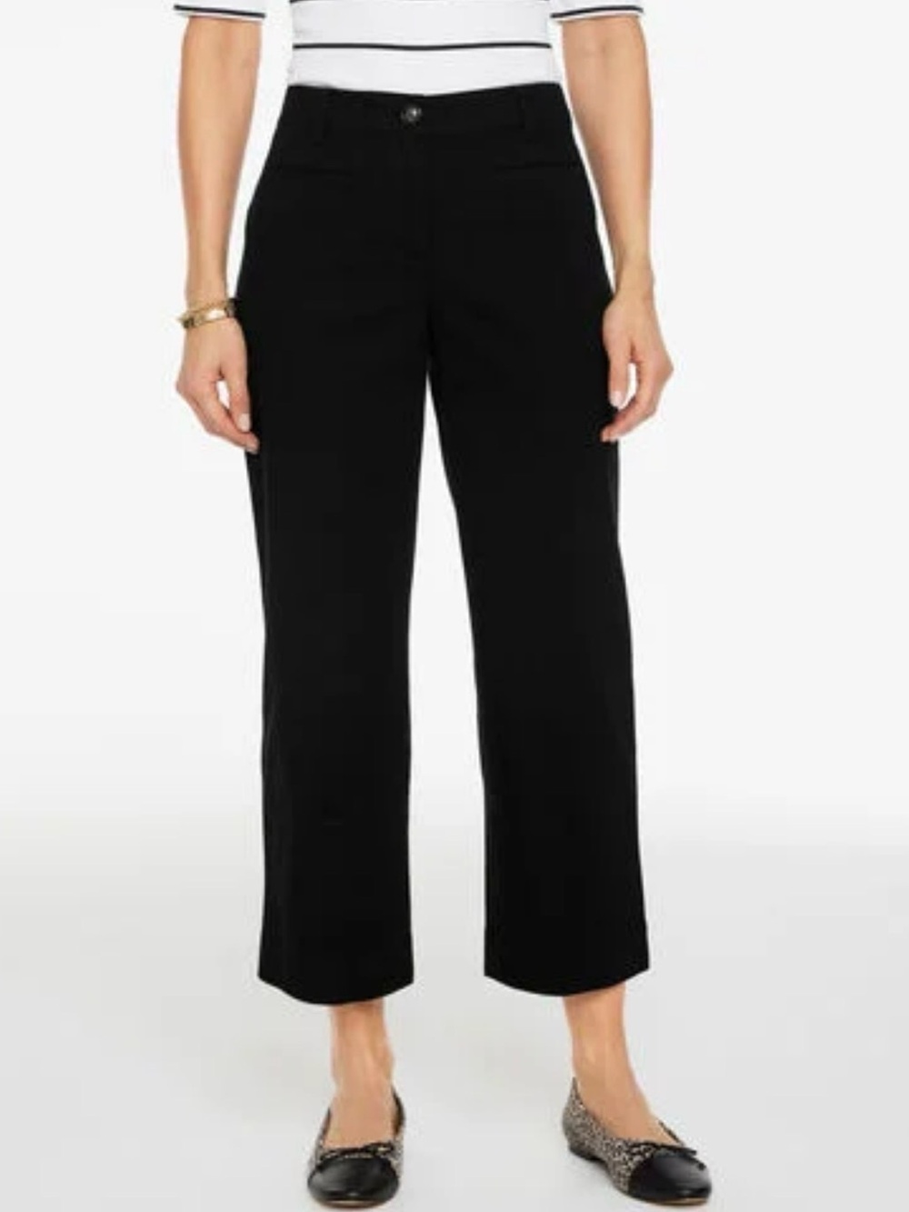 Talbots Black Cropped Wide-Leg Pants